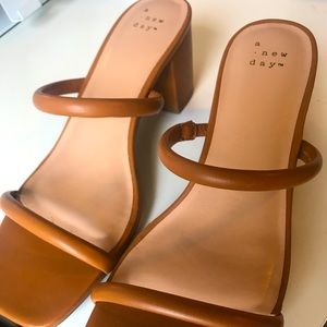 Cognac Heel Sandals